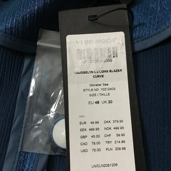 Vero Moda Women's Joselyn Long Blazer Curve Jacket - Picture 5 of 9